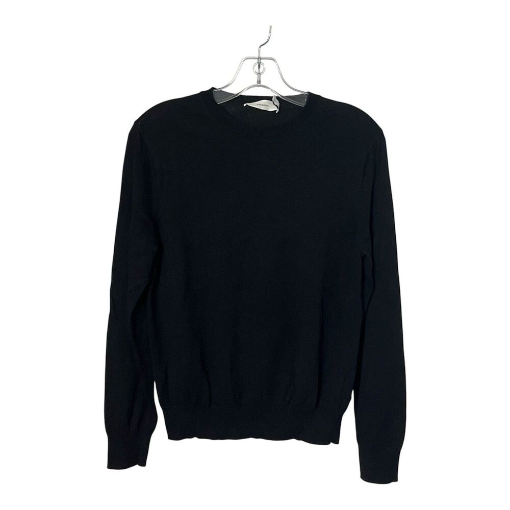 Coach Sweater Womens XS Black y2k Cotton Crewneck Pullover Lightweight Knit